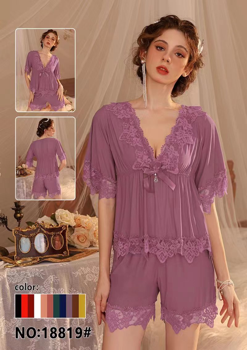 Women Sexy Lingerie Set 2 Piece Lace Kimono Robe with Lace Teddy Lingerie Bodysuit