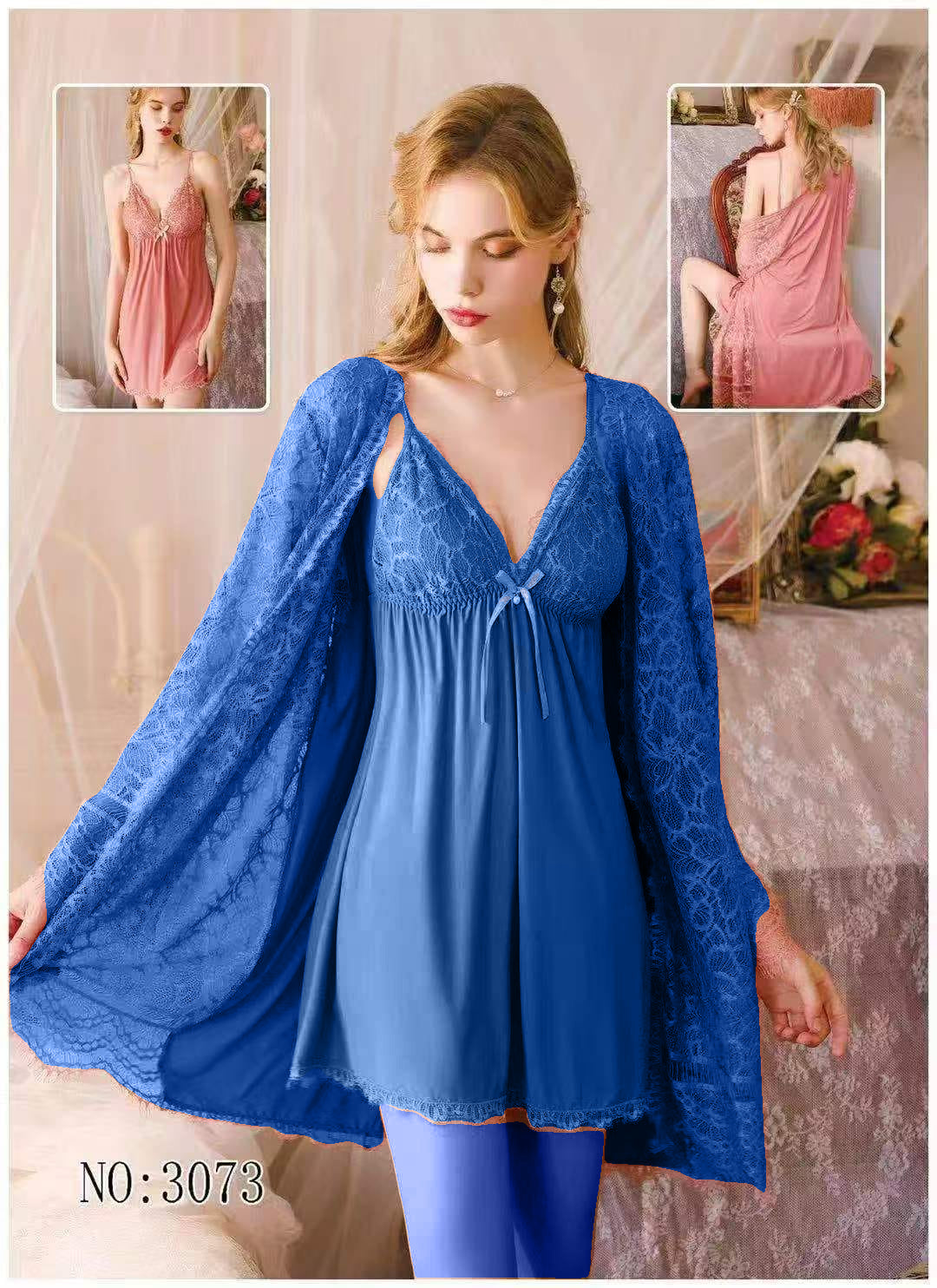 Dubia Exported Premium Quality-3PC Night Wear
