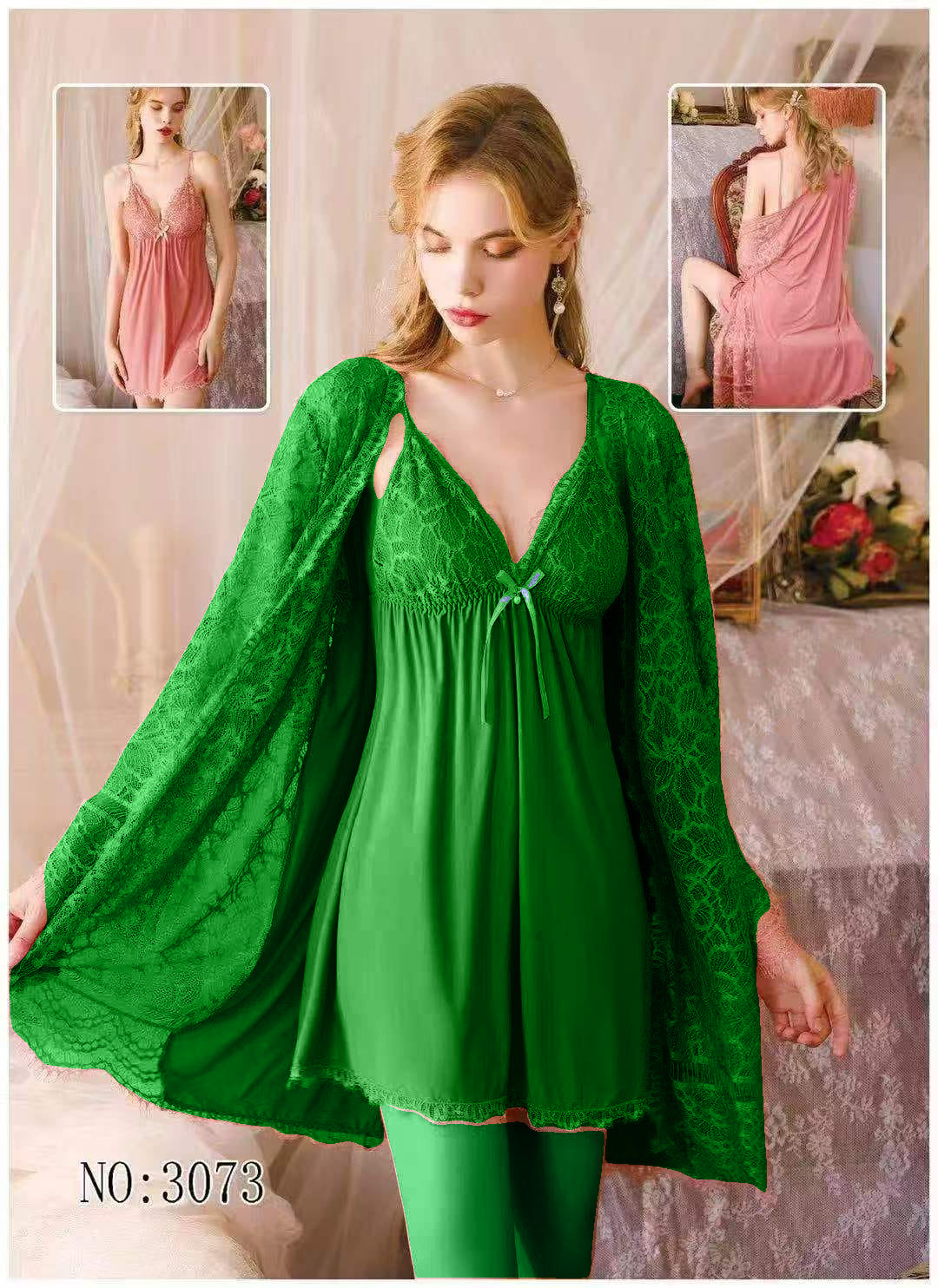 Dubia Exported Premium Quality-3PC Night Wear