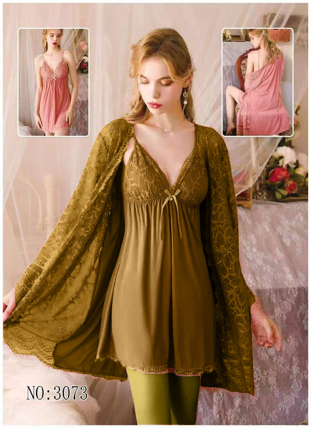 Dubia Exported Premium Quality-3PC Night Wear