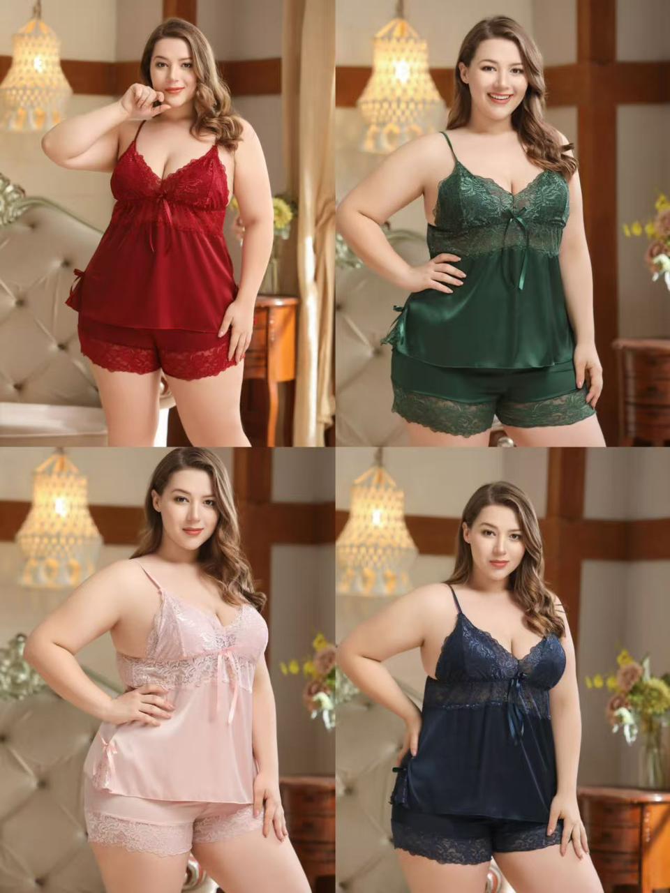 RSLOVE Women Sexy Lingerie Set 3 Piece Babydoll & Lace Kimono Robe Strap Chemise Sleepwear Mesh Nightgown