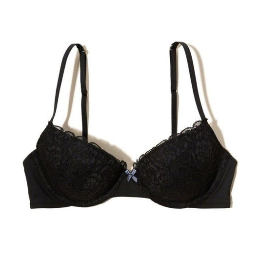 Premium Black Push UP Embroided Bra