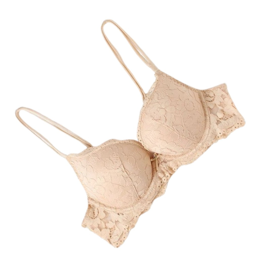 Premium Beige Emroided Paded Bra