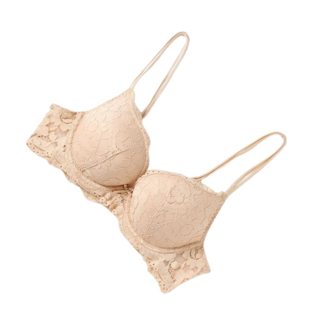 Premium Beige Emroided Paded Bra