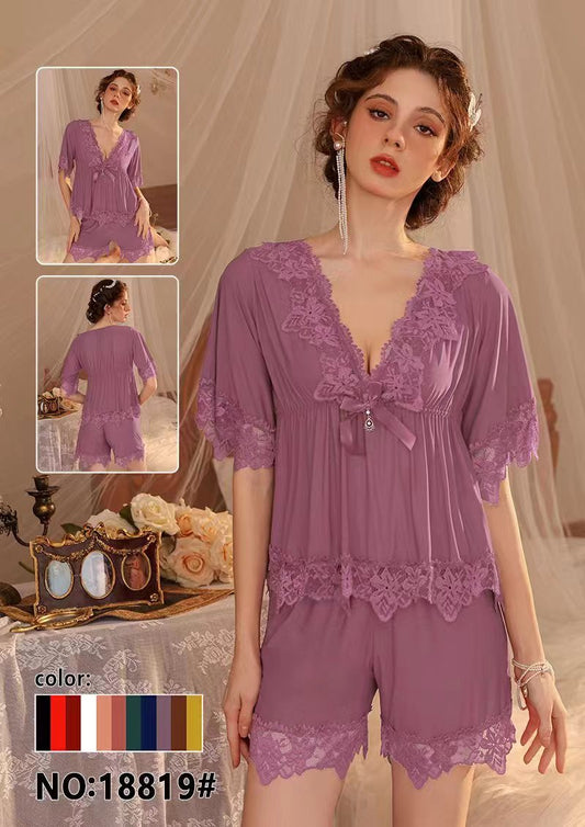 Women Sexy Lingerie Set 2 Piece Lace Kimono Robe with Lace Teddy Lingerie Bodysuit